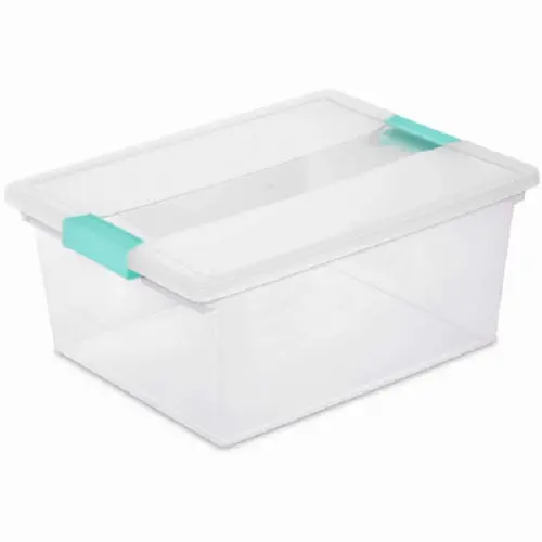 Sterilite 19658604 Deep File Clip Box 14" X 11" X 6.25" - Quantity Of 4 1