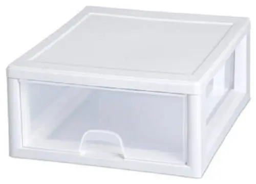 Sterilite 23018006 16 Qt White Frame See Through Stacking Storage Organize Drawers - Quantity Of 6 1