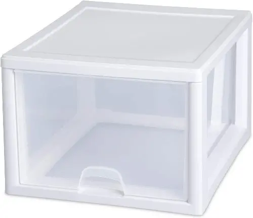 Sterilite 23108004 27 Quart White Stacking Storage Drawer - Quantity Of 2 1