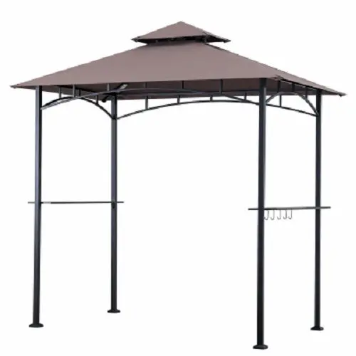 Sunjoy L-Gz238pst-11F 8' X 5'  Outdoor / Backyard Grill Cover Gazebo With Led Lights & Shelves - Quantity Of 1 1