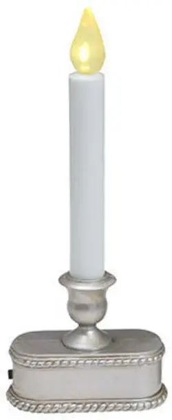 Sylvania V1532-88 9" Battery Operated Brushed Silver Led Window Candles - Quantity Of 8 1