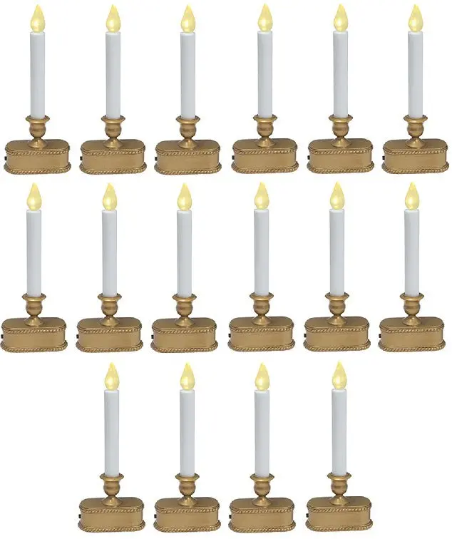 Sylvania V1533-88 9" Battery Operated Gold Led Window Candle - Quantity Of 16 1