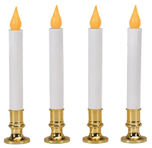 Sylvania V24329-88 4 Pack Battery Operated Christmas Orange Flicker Flame Led Candles - Quantity Of 2 1