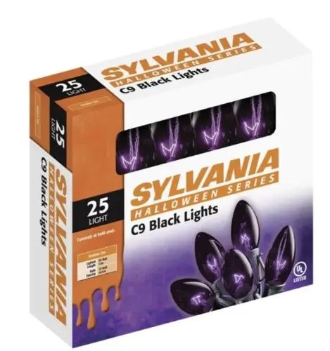 Sylvania V32528 25-Count C9 Transparent Purple Halloween Light Set 1