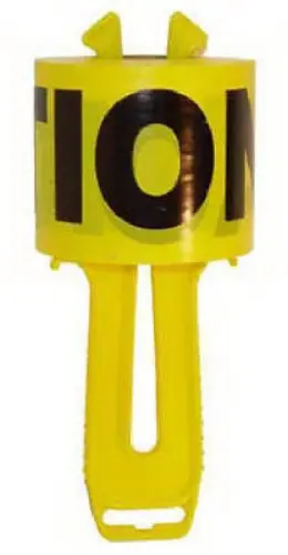 Tapewiz 42010 300' Foot Roll Of Yellow Caution Tape With Dispenser 1
