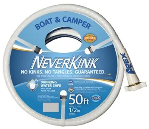 Teknor-Apex 7602-50 Boat Camper Rv Never Kink White Drinking Water Safe Hose 50' X 1/2" 1