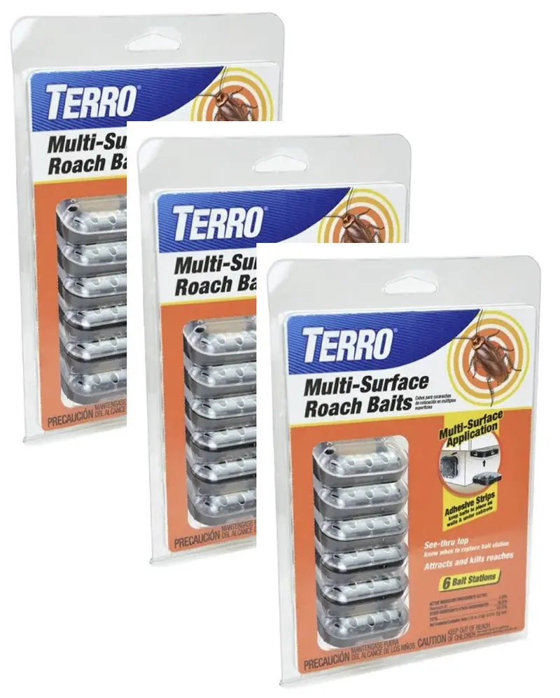 Terro T500 6-Pack Multi-Surface Roach Bait Stations - Quantity Of 3 1