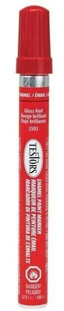 Testors 2503C 1/3 Oz Gloss Red Enamel Paint Pen Marker 1