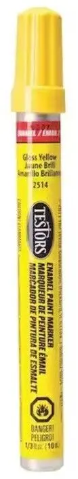 Testors 2514C 1/3 Oz Yellow Gloss Enamel Paint Pen Marker 1