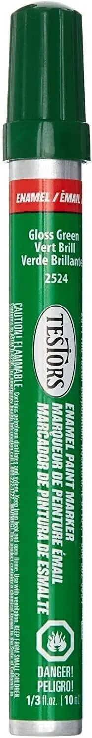Testors 2524C 1/3 Oz Green Gloss Enamel Paint Pen Marker 1