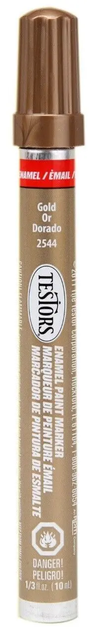 Testors 2544C 1/3 Oz Gold Metallic Enamel Paint Pen Marker 1