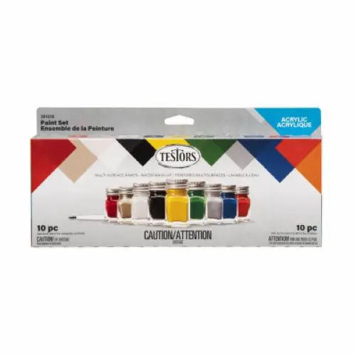 Testors 281235 9-Count Color All-Purpose Acrylic Paint Set Kit 1