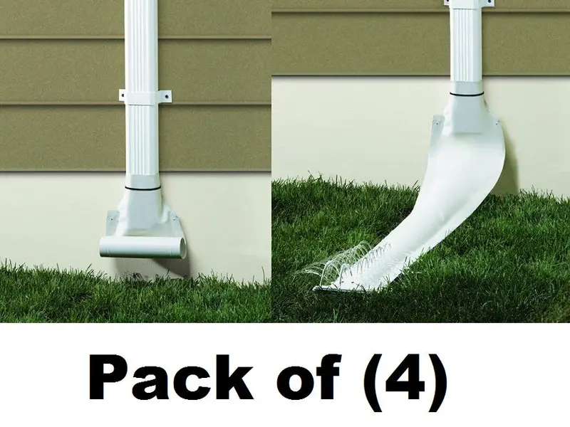 Thermwell De46wh 46" White Roll Out / Roll Up Automatic Downspout Extenders - Quantity Of 4 1