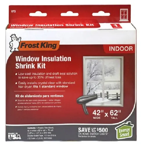 Thermwell V73h Frost King 42" X 62" Indoor Shrink Window Insulator Kit - Quantity Of 12 1