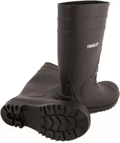 Tingley 31161.11 Size 11 Black Pair Of Black Pvc Over The Sock Waterproof Work Boots 1