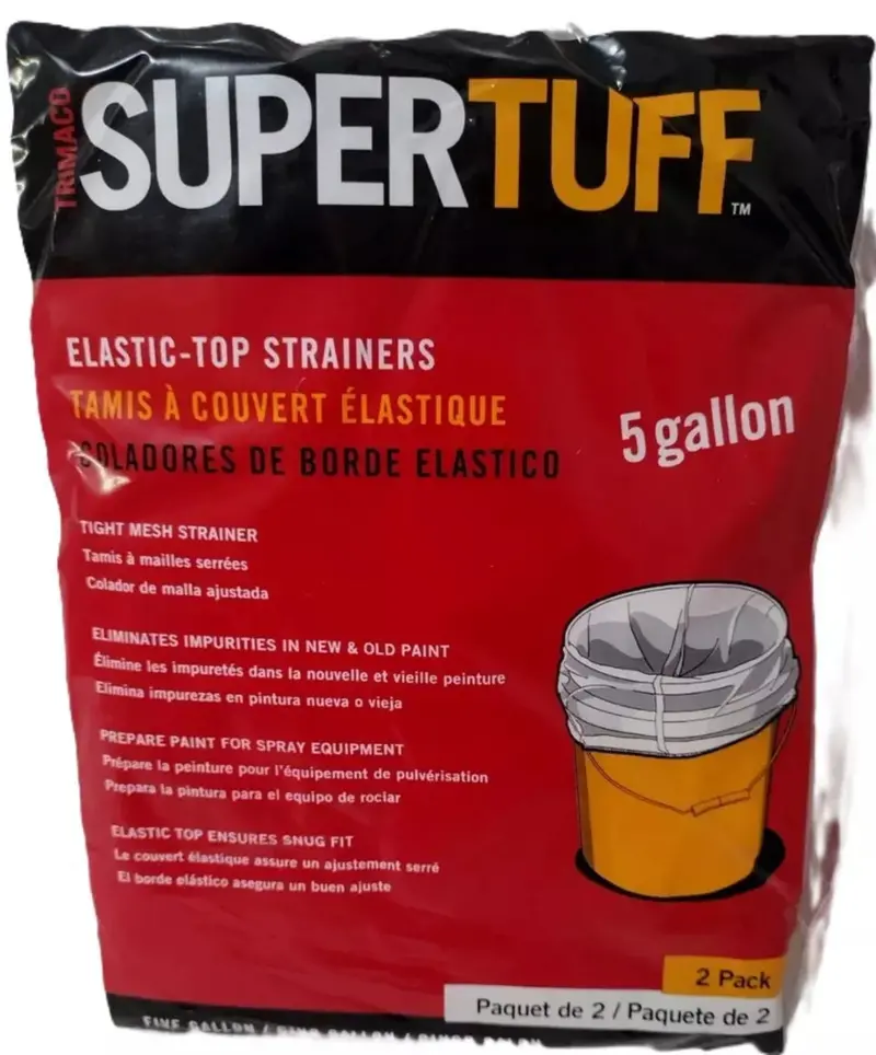 Trimaco 11523/12 2-Count Pack Of Supertuff Elastic Top 5 Gallon Bucket Mesh Paint Strainer 1