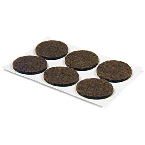 Tru-Guard 23150Tv 6-Pack Of 3/4" Brown Round Self Adhesive Felt Cupboard Door Bumpers - Quantity Of 20 1