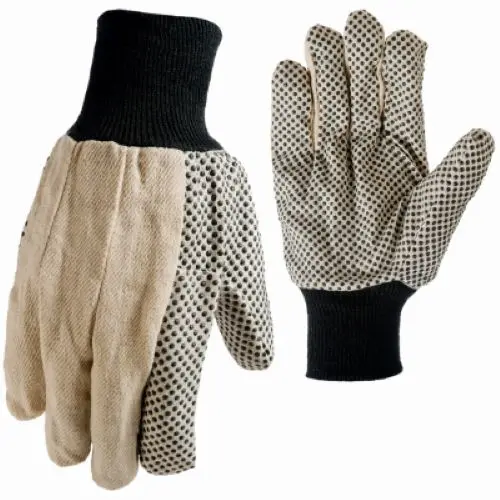 Tru-Guard 9162-26 Pair Of Medium White Cotton Canvass Gloves With Gripper Dots - Quantity Of 36 1