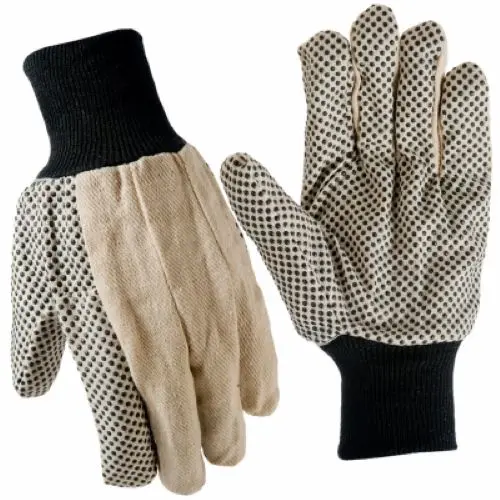 Tru-Guard 9163-26 Pair Of Large White Cotton Canvass Gloves With Gripper Dots - Quantity Of 24 1