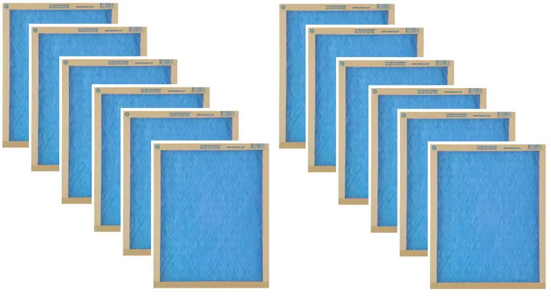 True Blue 110101 10" X 10" X 1" Flat Panel Spun Fiberglass Disposable Furnace Air Filter Merv 2 - Quantity Of 12 1