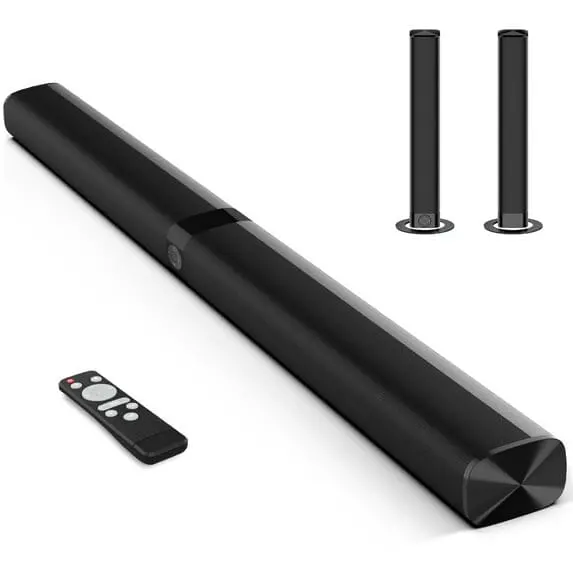 Tv Sound Bar, 31-Inch Split Soundbar Wired And Wireless Bluetooth 5.0 Soundbar Speaker Home Theater System With Hdmi, Optical, Rca, Aux Connection Remote Contro 1