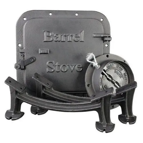 U S Stove Co Bsk1000 Cast Iron Barrel Wood Stove Kit For 30-55 Gallon Drums - Quantity Of 1 1