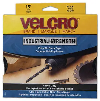 Velcro 90197 2" X 15 Ft Roll Industrial Strength Black Velcro W Sticky Back 1