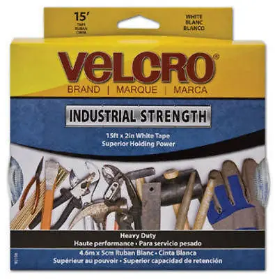 Velcro 90198 2" X 15 Ft Roll Industrial Strength White Velcro W Sticky Back 1