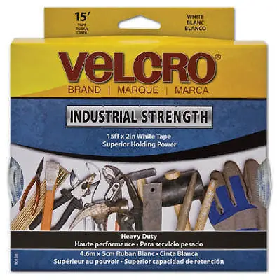 Velcro 90198 2" X 15 Ft Roll Industrial Strength White Velcro W Sticky Back - Quantity Of 12 Rolls 1