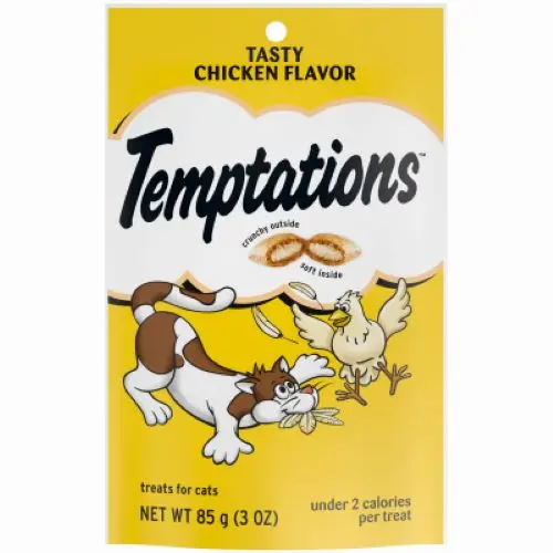 Whiskas E7230603 Temptations 3 Oz Bag Of Chicken Flavor Cat Treats / Snacks 1