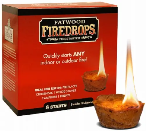 Wood Products 8808 8-Count Box Of Indoor & Outdoor Fatwood Fire Starter Firedrops - Quantity Of 2 1