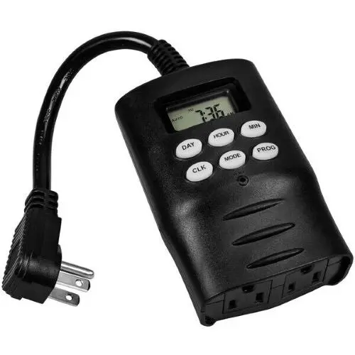 Woods 59430Wd 15A, 1000 Watt 7-Day Digital Outdoor Electrical Timer With Two Outlets 1