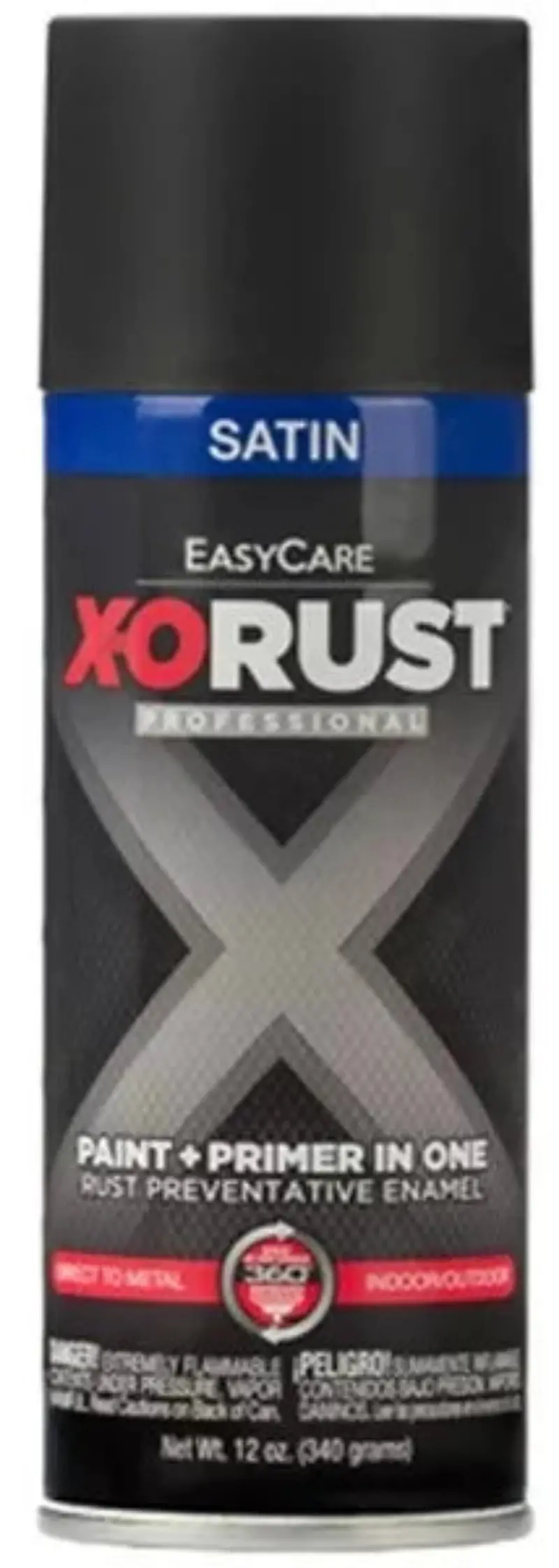 X-O Rust Xop18-Aer 12 Oz Can Of Satin Black Anti-Rust Enamel Spray Paint 1
