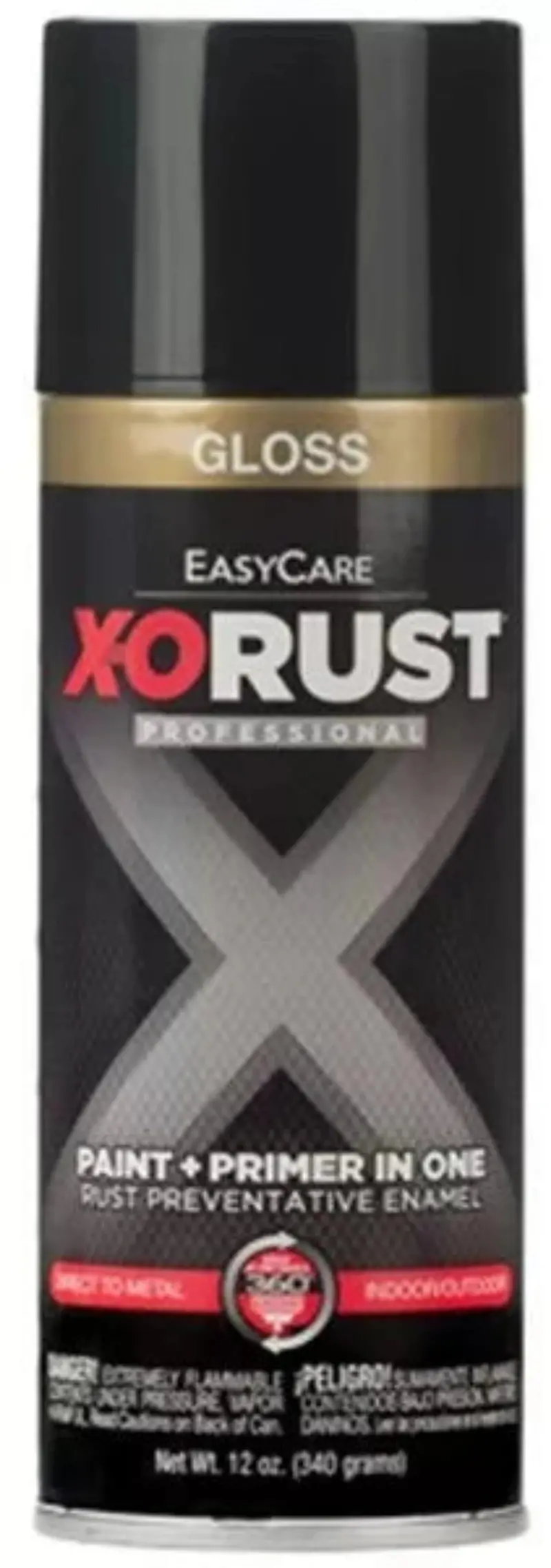 X-O Rust Xop2-Aer 12 Oz Can Of Gloss Black Anti-Rust Enamel Spray Paint 1
