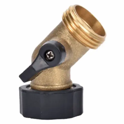 Zhejiang 30014 Brass Garden Hose Faucet Gooseneck Connector Coupling With Shut Off - Quantity Of 1 1