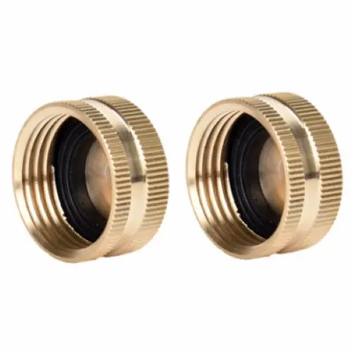 Zhejiang 30061 2-Pack Of Brass Standard Garden Hose End Caps With Washers - Quantity Of 12 1
