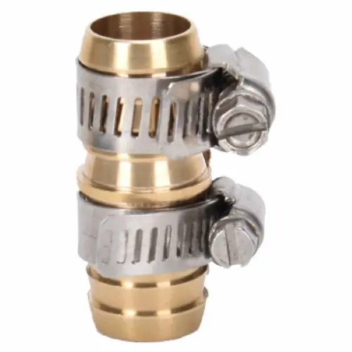 Zhejiang 30077-3 3/4" Inch Brass Garden Hose Repair Mender With Stainless Steel Clamp - Quantity Of 1 1