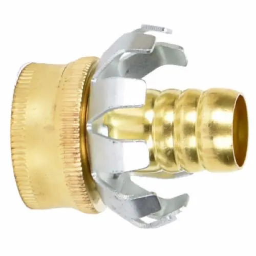 Zhejiang 50009 5/8" Brass Female Clincher Garden Hose End Repair Coupling - Quantity Of 5 1