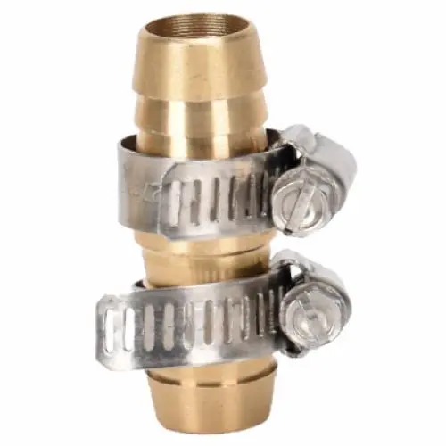 Zhejiang 50014 5/8" Inch Brass Barbed Garden Hose Repair Mender With Stainless Clamps - Quantity Of 20 1