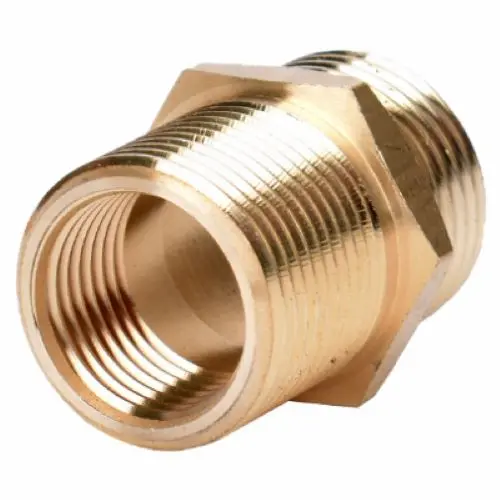Zhejiang 50031 3/4" Nh X 3/4" Npt X 1/2" Npt Brass Hose To Threaded Pipe Connector - Quantity Of 24 1
