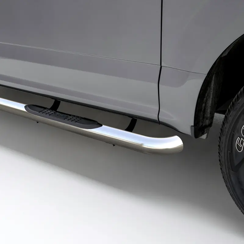 Aries 3-Inch Polished Stainless Steel Side Bars For Select Silverado & Sierra Hd Models 1