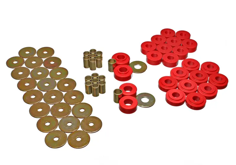 Energy Suspension Red Polyurethane Body Mount Kit – Performance Upgrade For Enhanced Rigidity 1