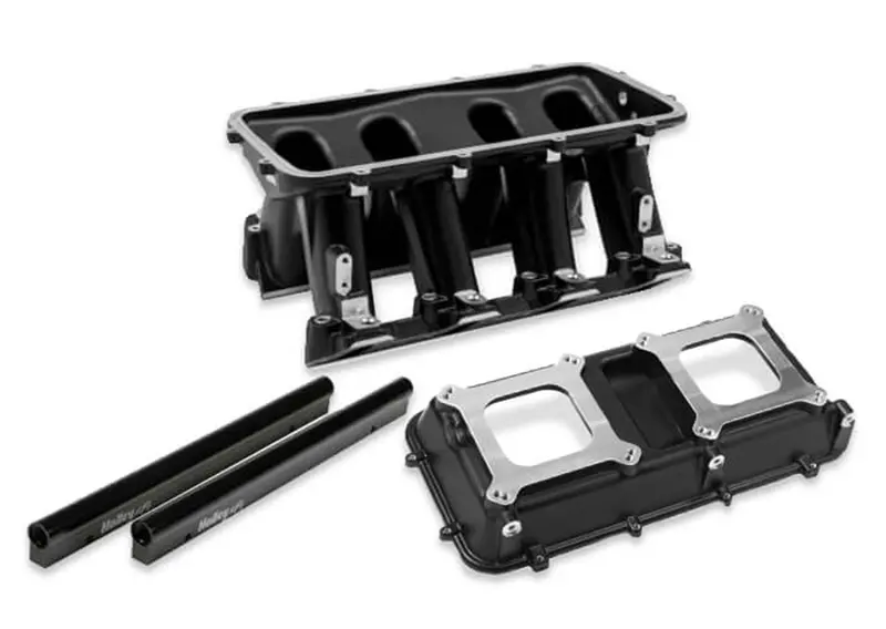 Holley Hi-Ram Dual-Plane Intake Manifold – Carbureted Setup (Part #300-115Bk) 1