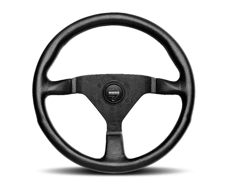 Momo Monte Carlo 320 Steering Wheel Cover – Black Leather With Contrasting Black Stitching 1