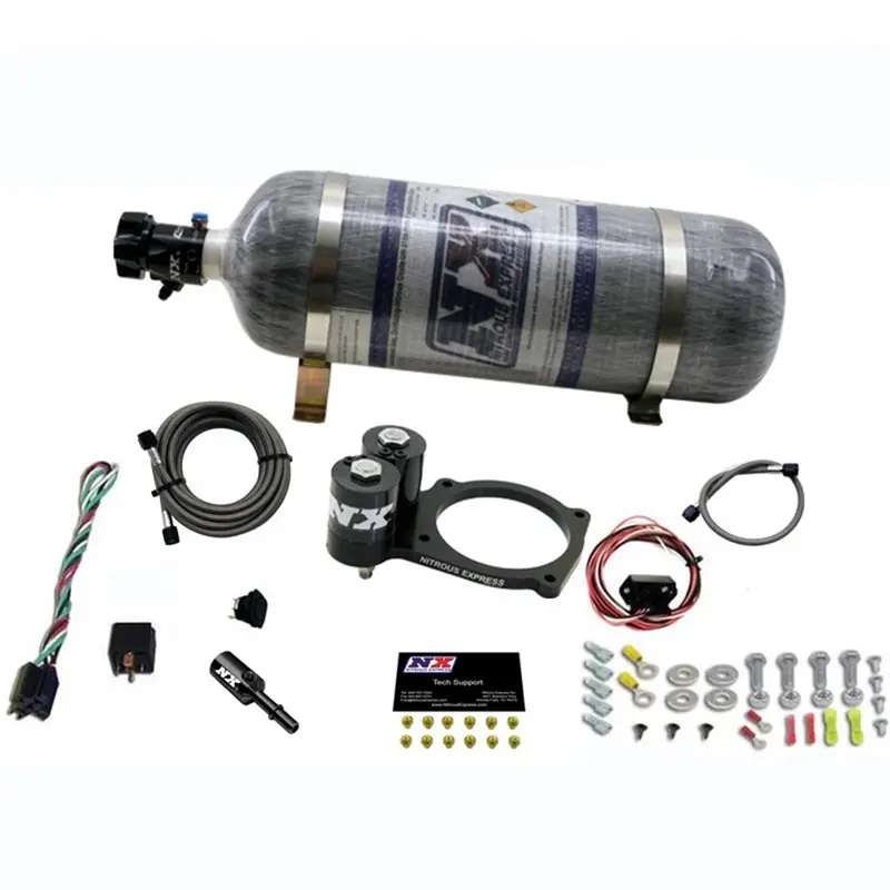 Nitrous Express 20943-12 Hellcat Nitrous Plate System – Includes 12-Lb Bottle And Ford S550-Compatible Hardware 1
