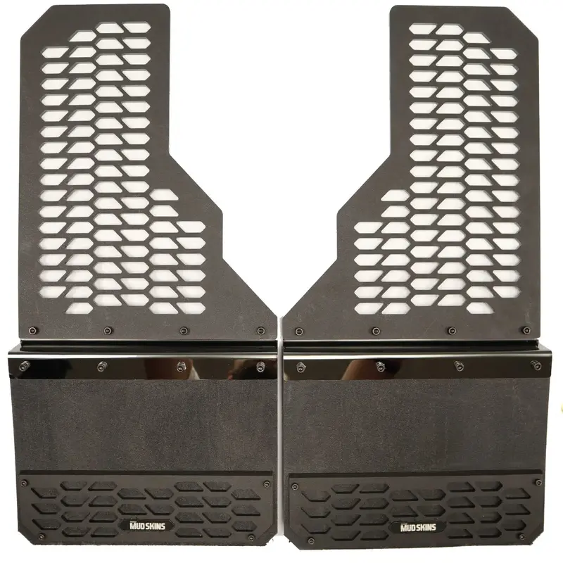 Putco 78200 Heavy-Duty Carbon Black Mud Flaps With Hex Shield Protection 1