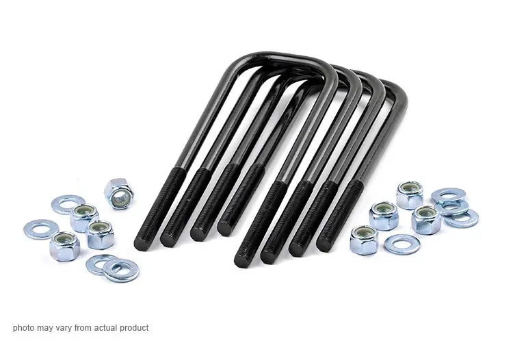 Rough Country 7653 Large-Diameter U-Bolts – 9/16" X 3.125" X 11.5", E-Coated Black, Set Of 4 1